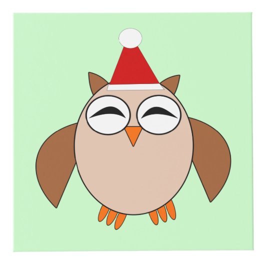 キュートなクリスマスフクロウカスタムルのフォトキューブ フォトキューブ (正面)