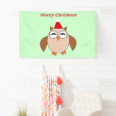 キュートなクリスマスフクロウパーソナライズされたバナー 横断幕 (インサイチュ)