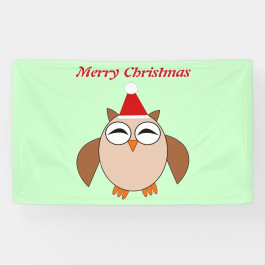 キュートなクリスマスフクロウパーソナライズされたバナー 横断幕 (横)
