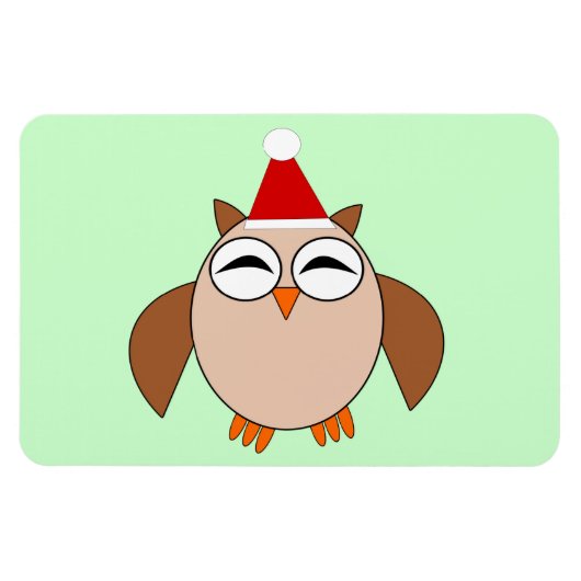 キュートなクリスマスフクロウ磁石 マグネット (横)