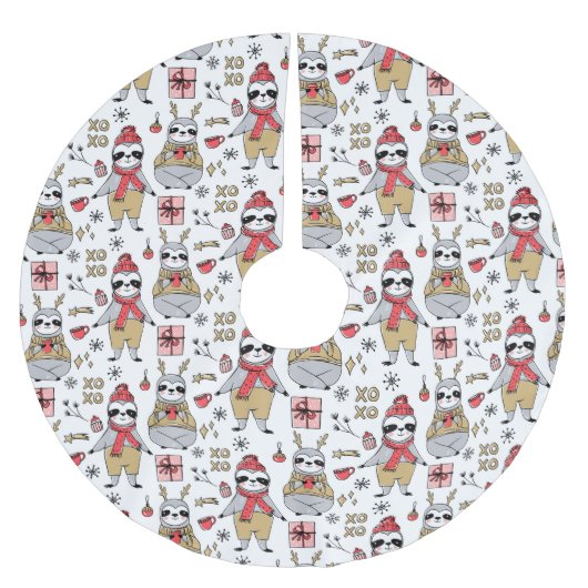 キュートなクリスマスブラシ仕上げポリエステルのツリースカート ブラッシュドポリエステルツリースカート (正面)