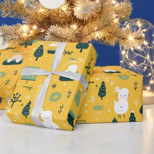 キュートなクリスマスプレゼントの包装紙 ラッピングペーパー (クリスマス)