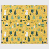 キュートなクリスマスプレゼントの包装紙 ラッピングペーパー (フラット)