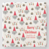 キュートなクリスマスプレゼントの石コースターのビジネス ストーンコースター (正面)