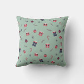 キュートなクリスマスプレゼントオーナメントパターン クッション (裏面)