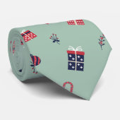 キュートなクリスマスプレゼントオーナメントパターン ネクタイ (ロール)