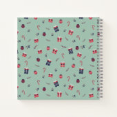 キュートなクリスマスプレゼントオーナメントパターン ノートブック (裏面)