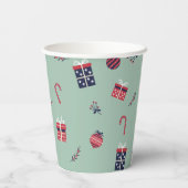 キュートなクリスマスプレゼントオーナメントパターン 紙コップ (裏面)