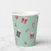 キュートなクリスマスプレゼントオーナメントパターン 紙コップ (左)