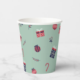 キュートなクリスマスプレゼントオーナメントパターン 紙コップ