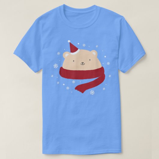 キュートなクリスマスベア冬の新雪 Tシャツ (デザイン正面)