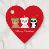 キュートなクリスマスベア3頭 フェイバータグ (正面)