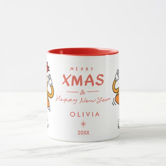 キュートなクリスマスベルマグカップ | 休パーソナライズされた日 マグカップ (中央)