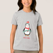 キュートなクリスマスペンキン「メリークリスマス」ペルソナリ トライブレンドＴシャツ (正面)