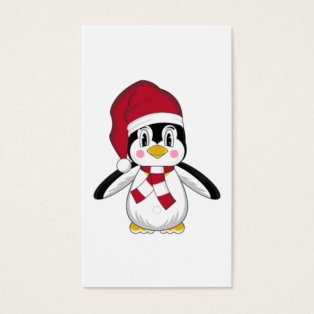 キュートなクリスマスペンギンのしおり (正面)