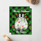 キュートなクリスマスペンギンフェスティバル北極動物 ノートカード (正面/裏面インサイチュ)