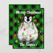 キュートなクリスマスペンギンフェスティバル北極動物 ノートカード (正面/裏面)