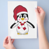 キュートなクリスマスペンギンフライヤー チラシ (手)