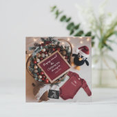 キュートなクリスマスペンギン妊娠発表 招待状 (スタンド正面)