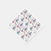 キュートなクリスマスペンギン帽子の手袋パターン スタンダードカクテルナプキン (角)