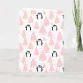 キュートなクリスマスペンギン素晴らしの孫娘ピンク シーズンカード (裏面)