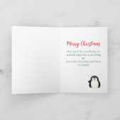 キュートなクリスマスペンギン素晴らしの孫娘ピンク シーズンカード (内部)