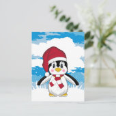 キュートなクリスマスペンギン葉書 シーズンポストカード (スタンド正面)