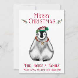 キュートなクリスマスペンギン、フェスティバル北極動物 シーズンカード
