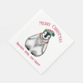 キュートなクリスマスペンギン、フェスティバル北極動物 スタンダードランチョンナプキン (角)