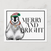 キュートなクリスマスペンギン、フェスティバル北極動物 ポストカード (正面)