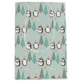 キュートなクリスマスペンギン ミディアムペーパーバッグ (正面)