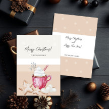 キュートなクリスマスホットココアとクッキーの水色