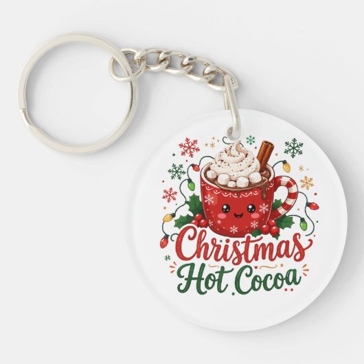 キュートなクリスマスホットココアマグ キーホルダー (正面)