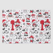 キュートなクリスマスホリデー牛のギフトパターモダンン 薄葉紙 (正面)