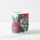キュートなクリスマスポインセチアPupコーヒーティーカップ コーヒーマグカップ (中央)