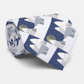 キュートなクリスマスポーラーベア冬の雪のシーン ネクタイ (ロール)