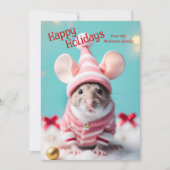 キュートなクリスマスマウスのバイブル聖句の写真 シーズンカード (正面)