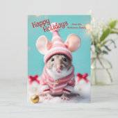 キュートなクリスマスマウスのバイブル聖句の写真 シーズンカード (スタンド正面)