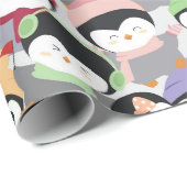 キュートなクリスマスマンガペンギン ラッピングペーパー (ロールコーナー)