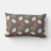 キュートなクリスマスモノグラムグレー/グレーホリーミスタントー ランバークッション (裏面)