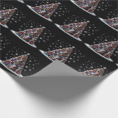 キュートなクリスマスライブラリツリーのクリスマスツリー ラッピングペーパー (角)