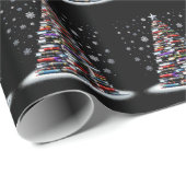 キュートなクリスマスライブラリツリーのクリスマスツリー ラッピングペーパー (ロールコーナー)