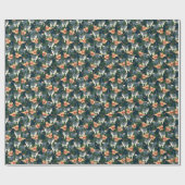 キュートなクリスマスラッピング紙とフェスティバル猫 ラッピングペーパー (フラット)