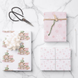 キュートなクリスマスラッピング紙シート ラッピングペーパーシート