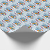 キュートなクリスマスラマat北極 ラッピングペーパー (角)