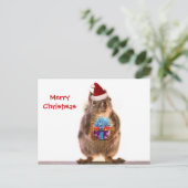 キュートなクリスマスリスとギフト シーズンポストカード (スタンド正面)