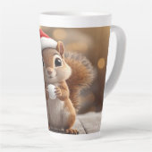キュートなクリスマスリスのラテマグ カフェラテマグ (右アングル)