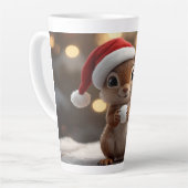 キュートなクリスマスリスのラテマグ カフェラテマグ (左アングル)