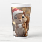 キュートなクリスマスリスのラテマグ カフェラテマグ (正面)