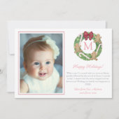 キュートなクリスマスリースジンジャーブレッドPeppermint写真 シーズンカード (正面)